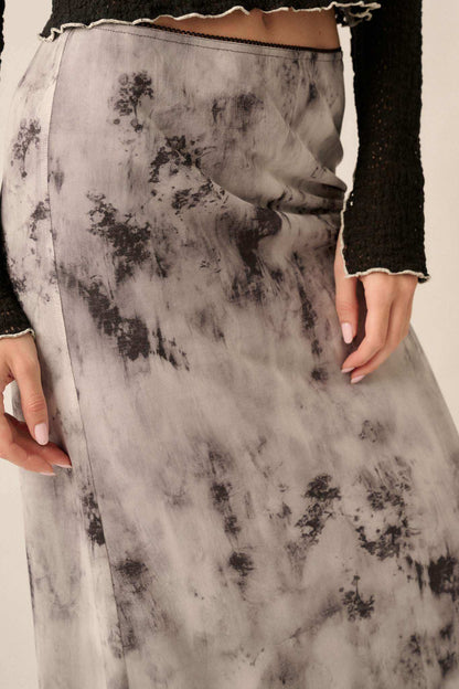 Smoke on the Water Tie-Dye Mesh Maxi Skirt