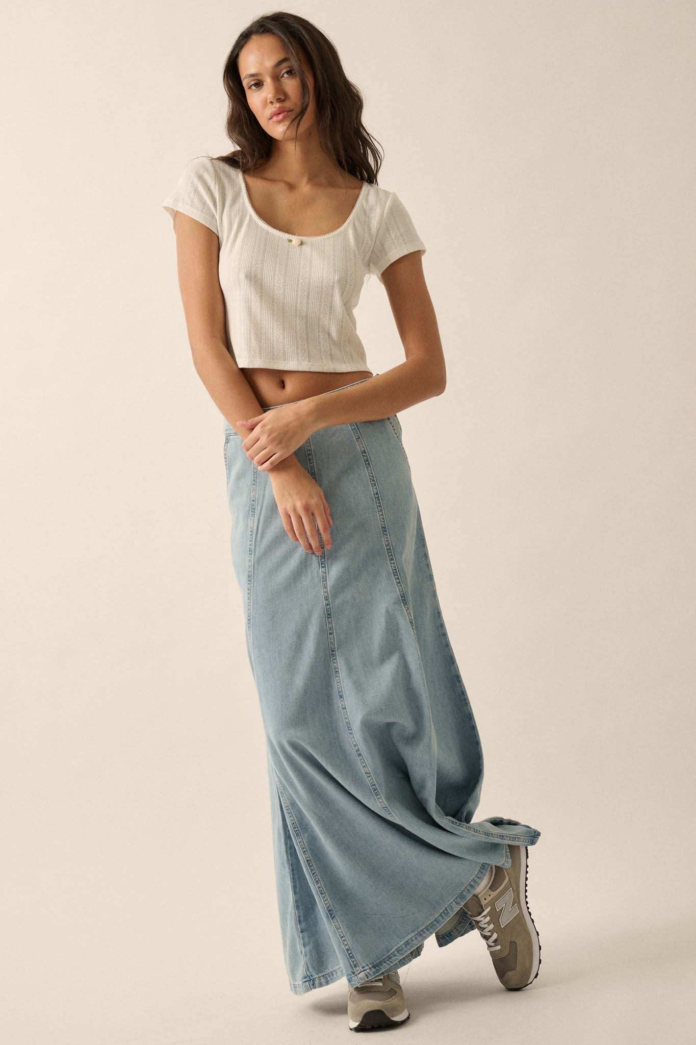 Simply Sweet Cropped Pointelle Baby Tee