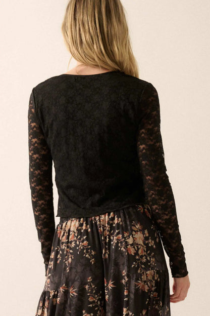 Something Sweet Floral Lace Keyhole Top