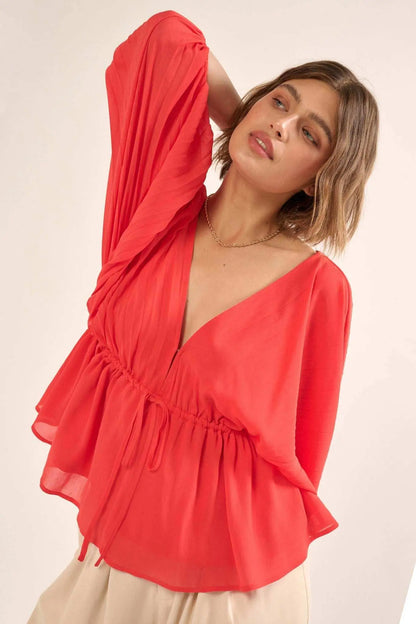 Made for Love Accordion Pleated Kimono Blouse