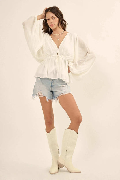 Made for Love Accordion Pleated Kimono Blouse