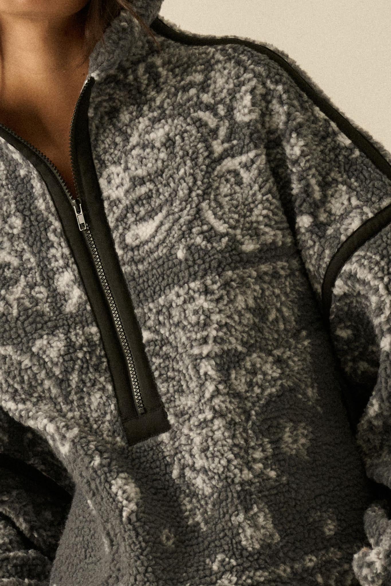 Dream On Paisley-Print Fleece Half-Zip Pullover