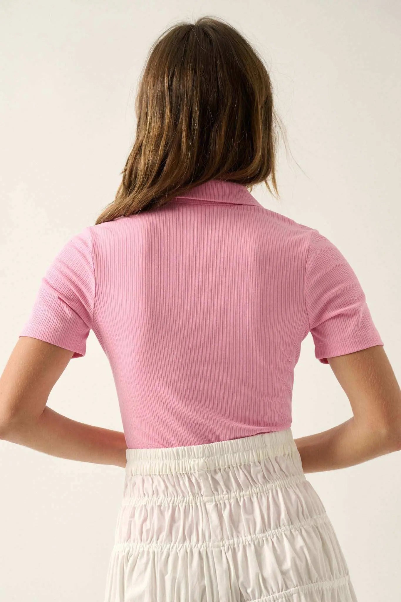 Promise the Label Rib-Knit Polo Bodysuit