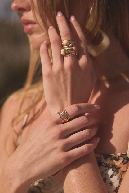 Albion Twelve-Piece Assorted Gold Ring Set