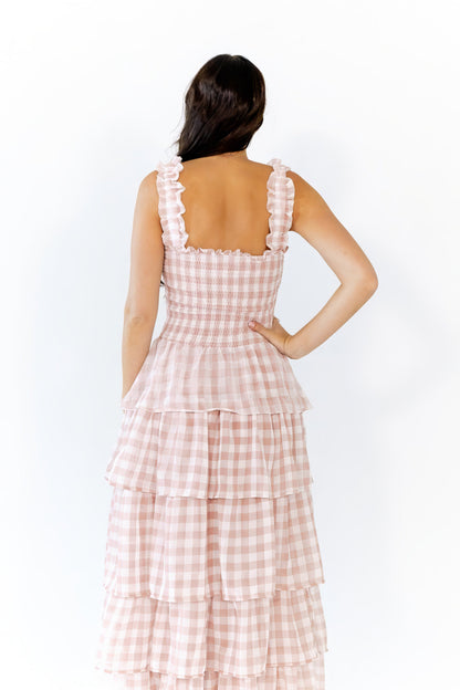Axel Checked Tiered Maxi Dress