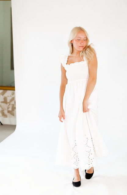 Wilma Eyelet Midi Dress