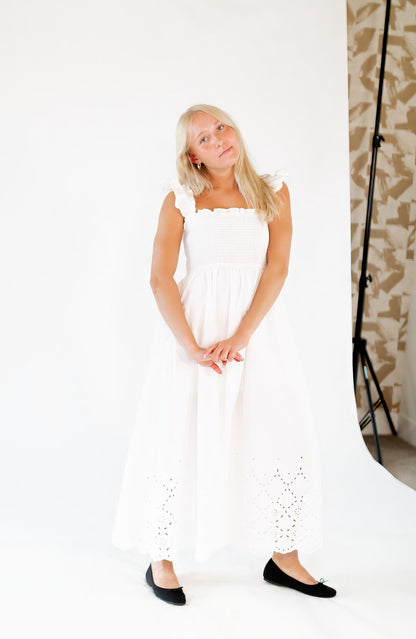 Wilma Eyelet Midi Dress