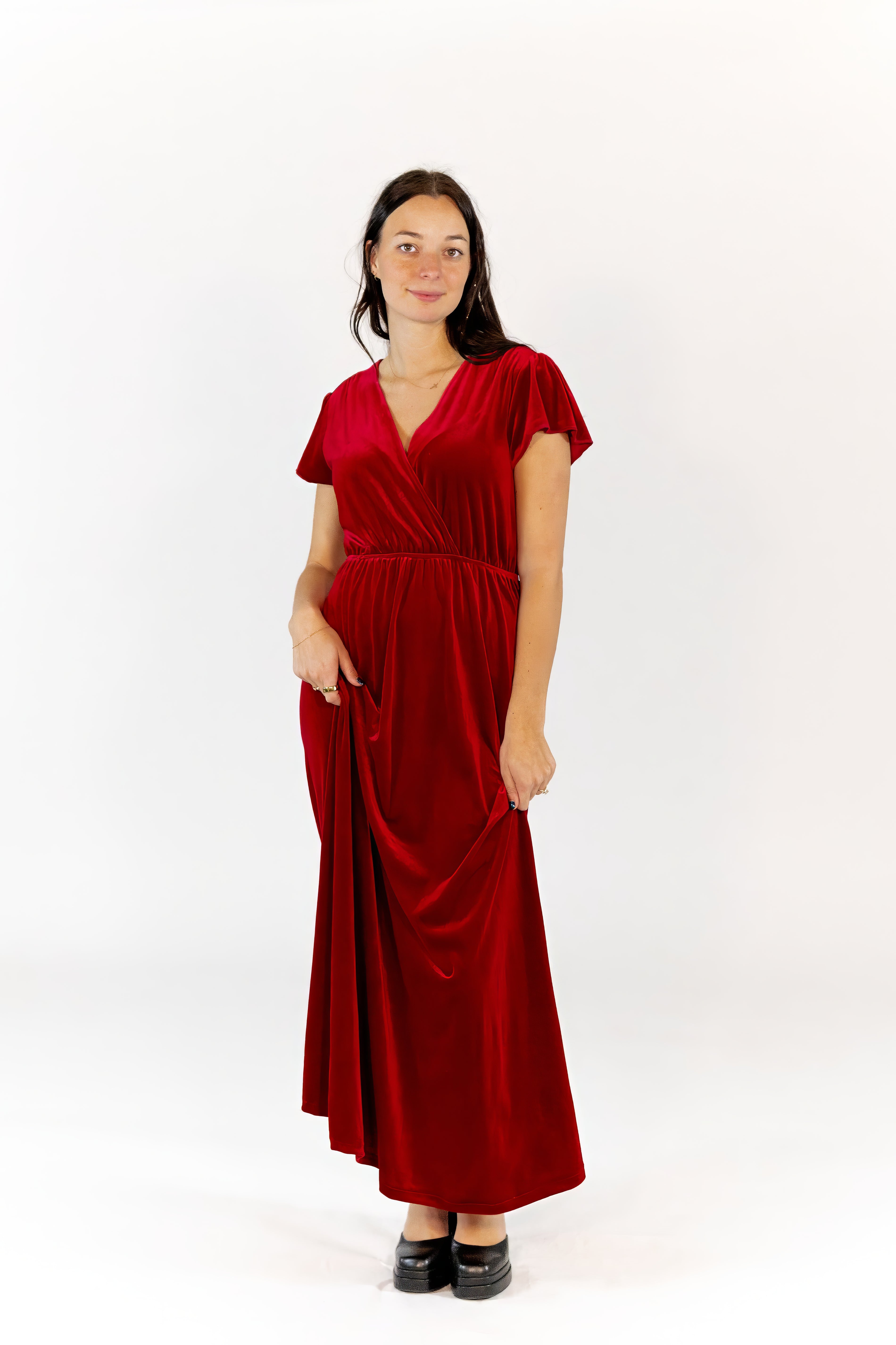 Alexandra Velvet  Maxi Dress · Wine