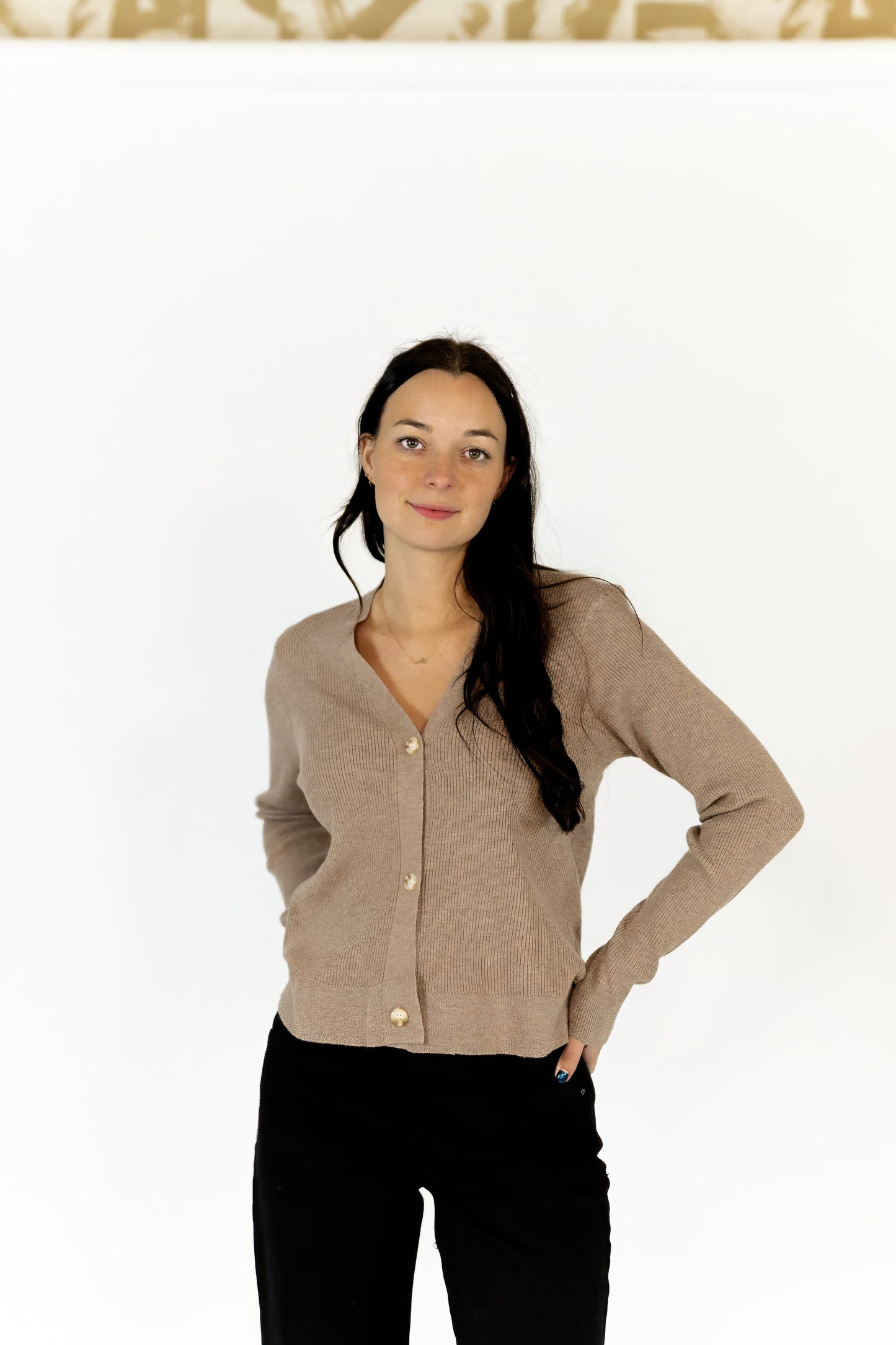 Latte Button Down Cardigan