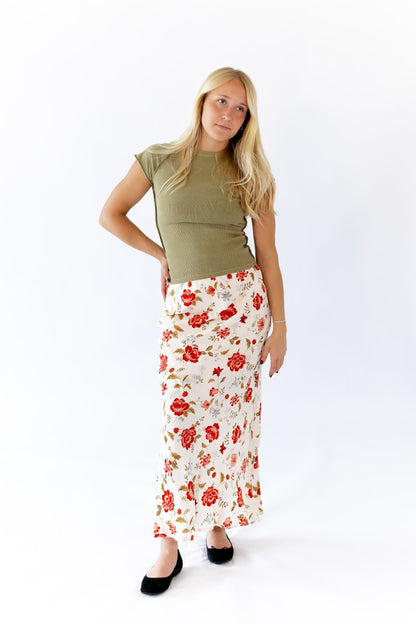 Heather Floral Maxi Skirt