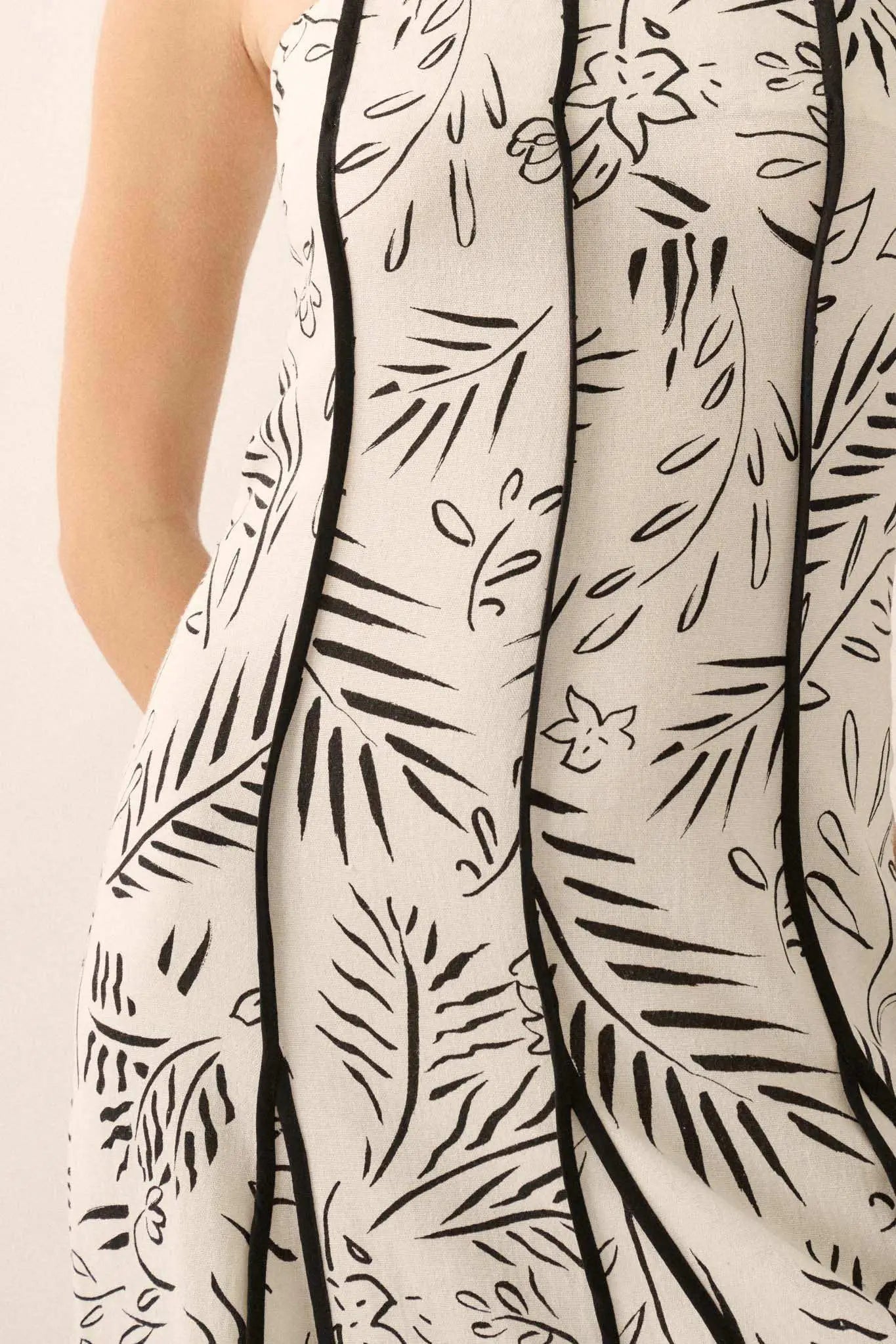 Artsy Blossoms Floral Paneled Halter Maxi Dress