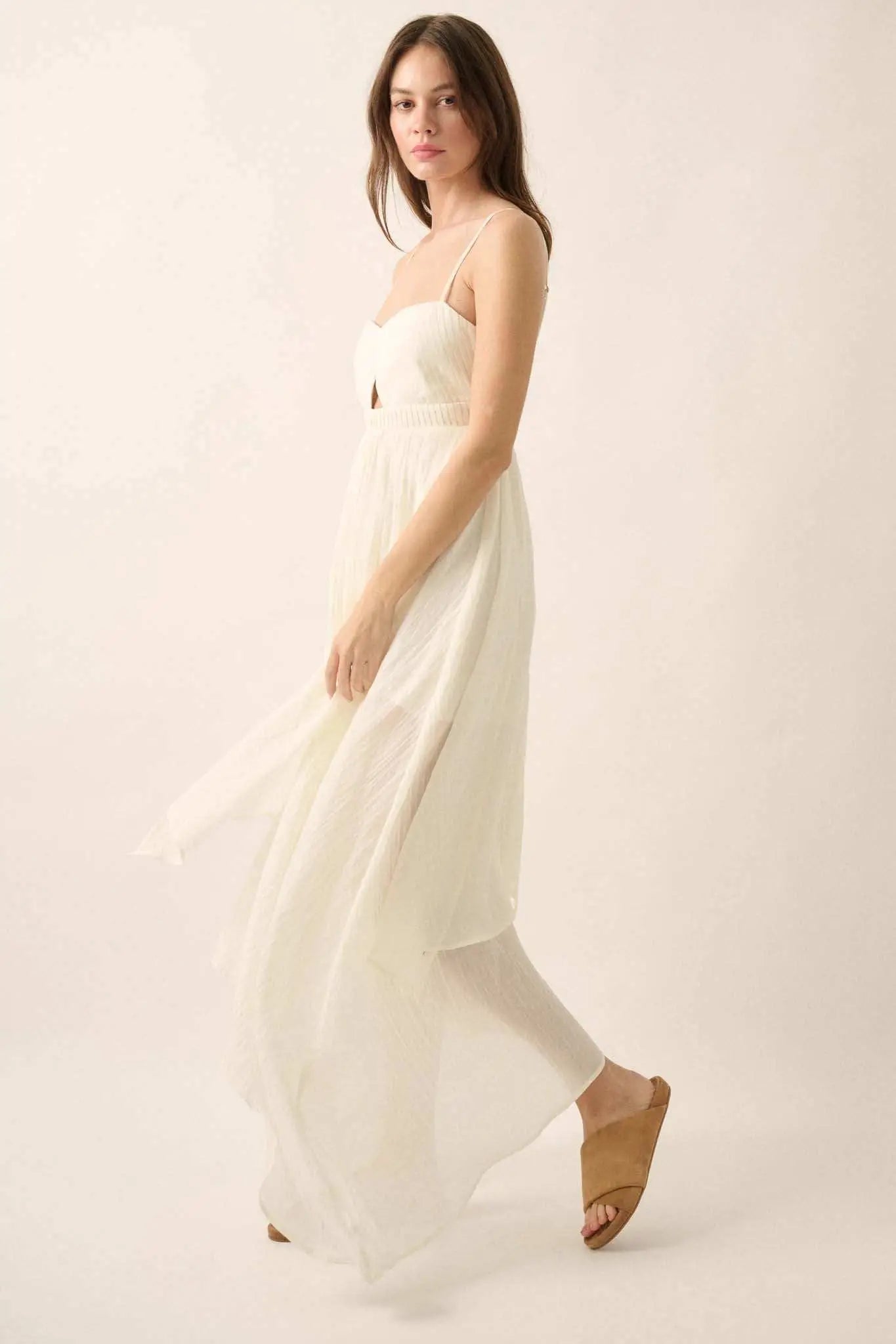 Floating Free Layered Handkerchief Maxi Dress