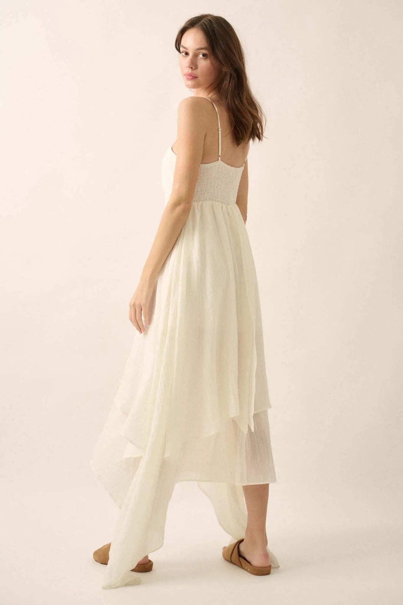 Floating Free Layered Handkerchief Maxi Dress