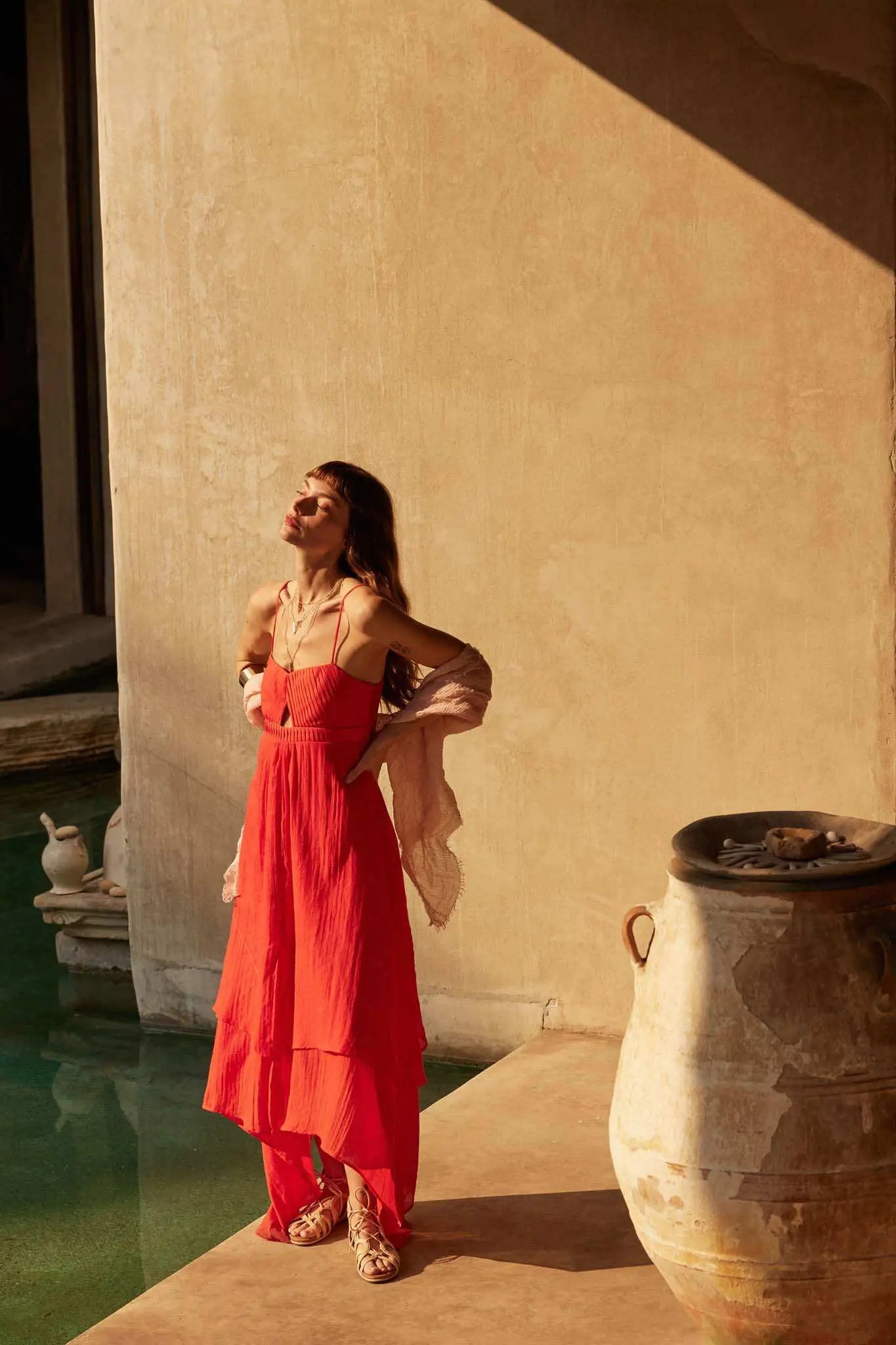 Floating Free Layered Handkerchief Maxi Dress