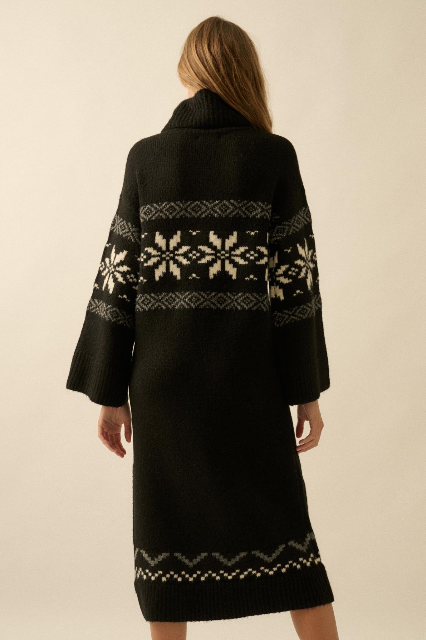 Mountain High Alpine-Knit Midi Sweater Dress