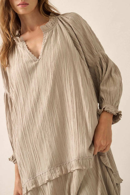 Peaceful Prairie Textured Tiered Maxi Dress