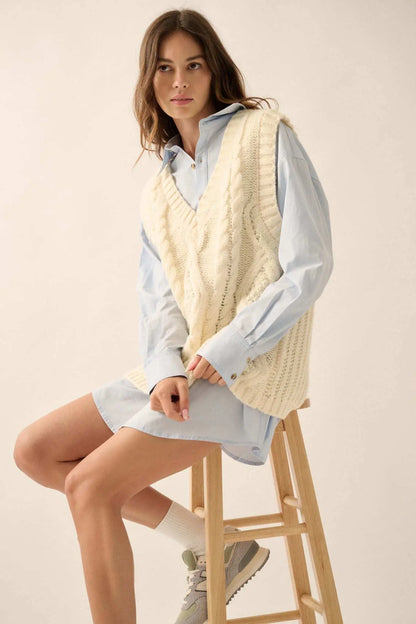 Moving Forward Oversize Button-Up Mini Shirt Dress
