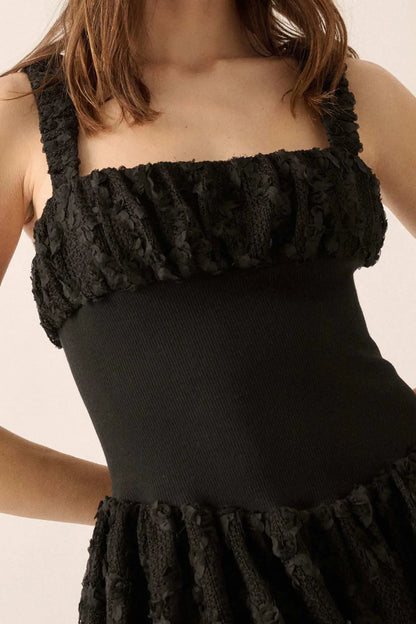 Bubbly Blooms 3D Floral Lace Bubble Mini Dress