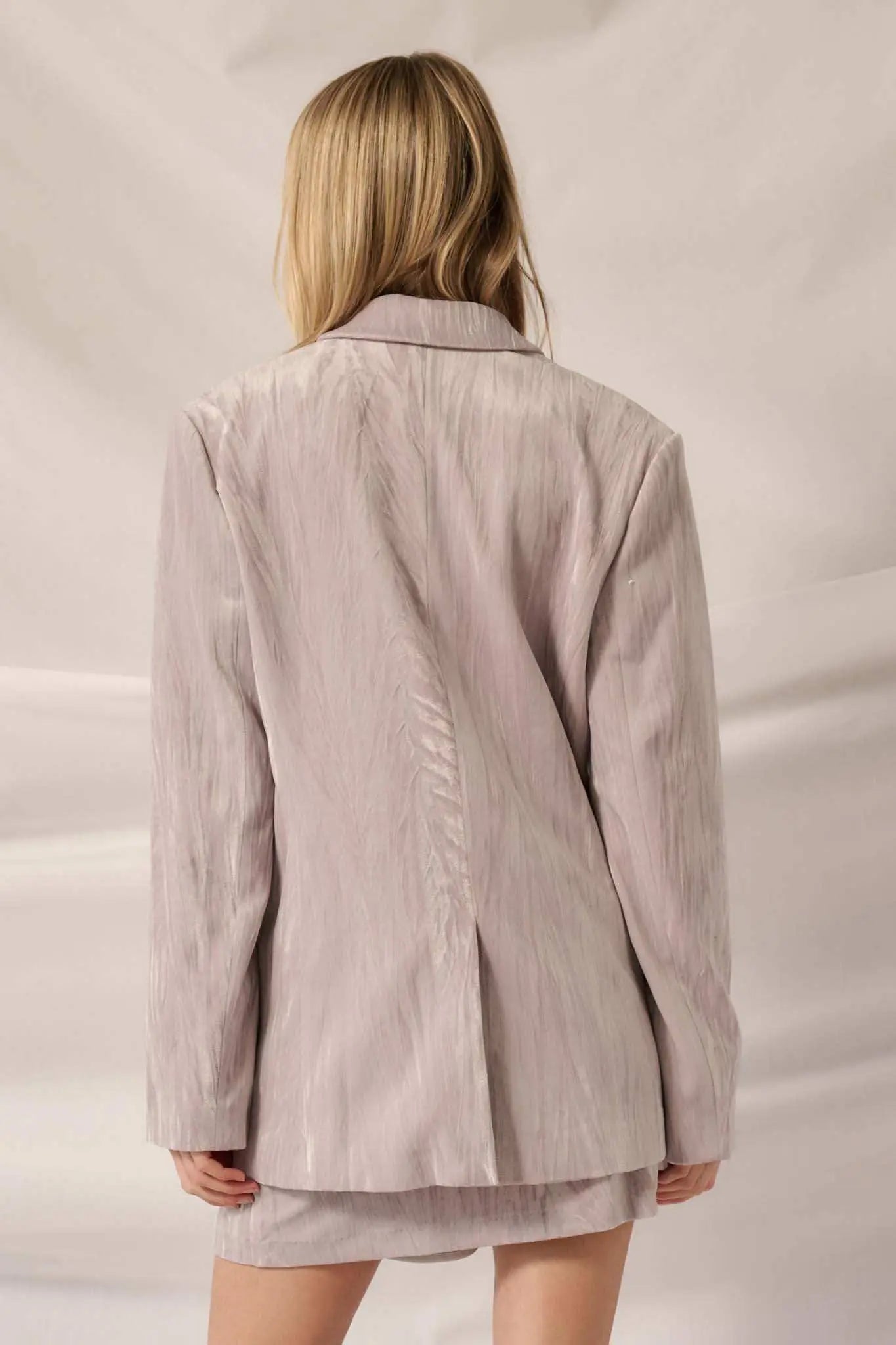 Living Luxuriously Oversize Crinkle Velvet Blazer