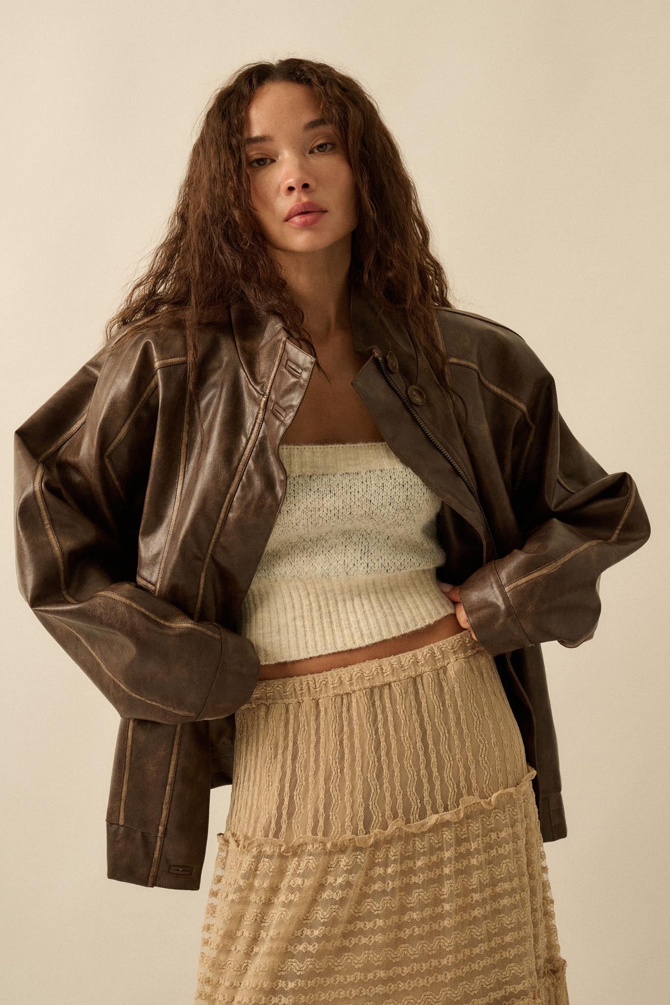 Soul Rider Vegan Leather Oversize Jacket