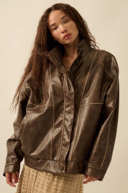 Soul Rider Vegan Leather Oversize Jacket