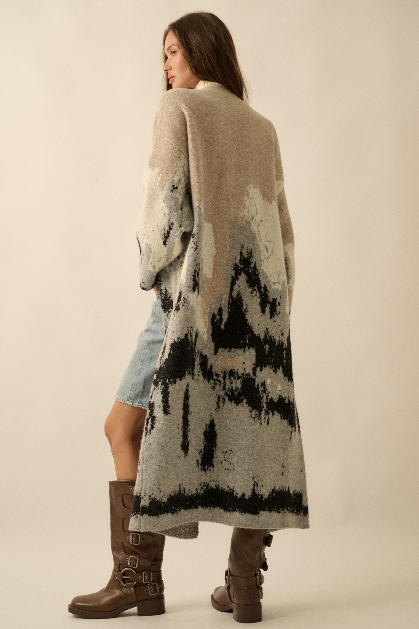 Moving Mountains Landscape Duster Cardigan