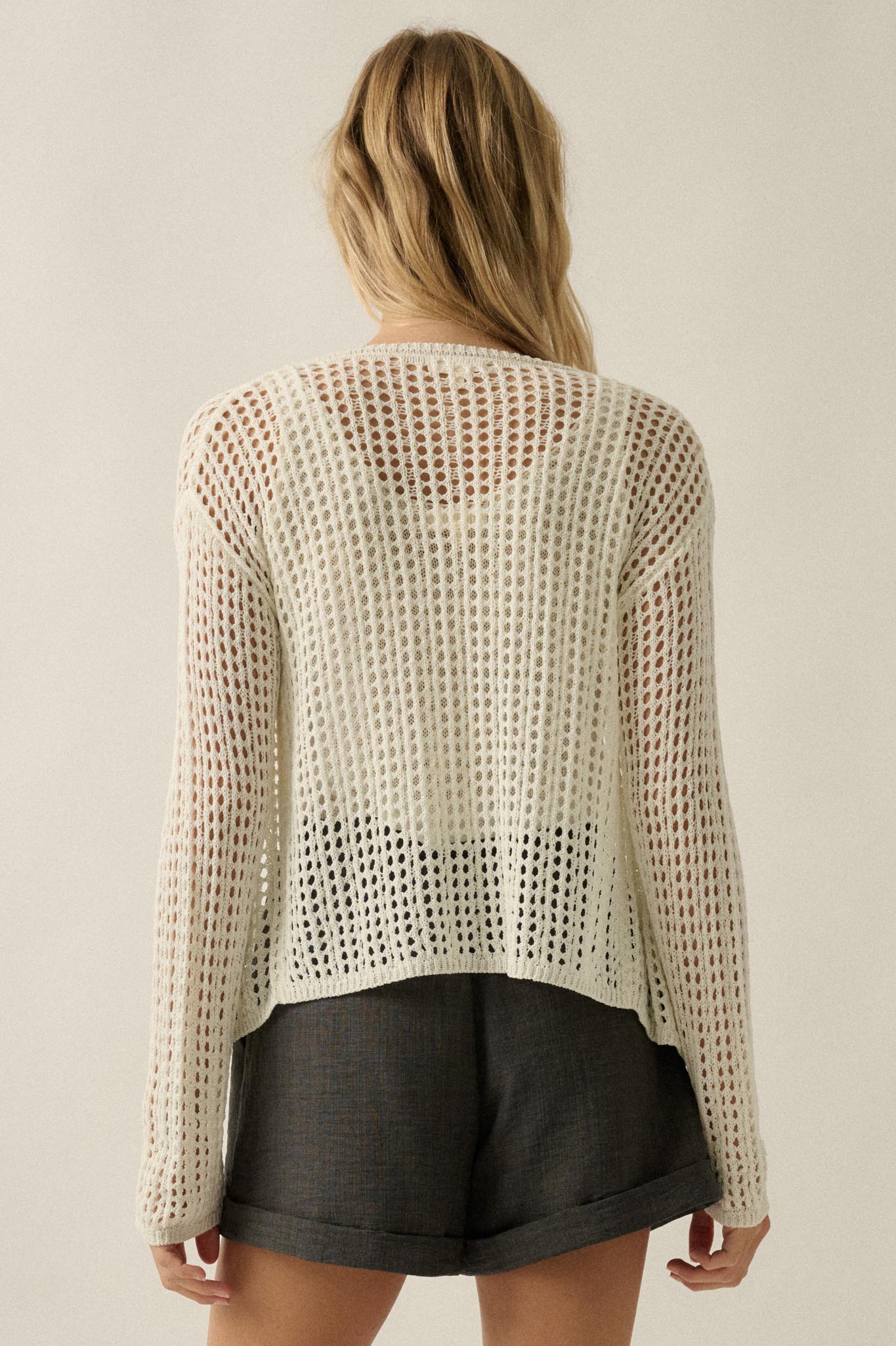 Net Worth Crochet-Knit Cardigan and Tank Set