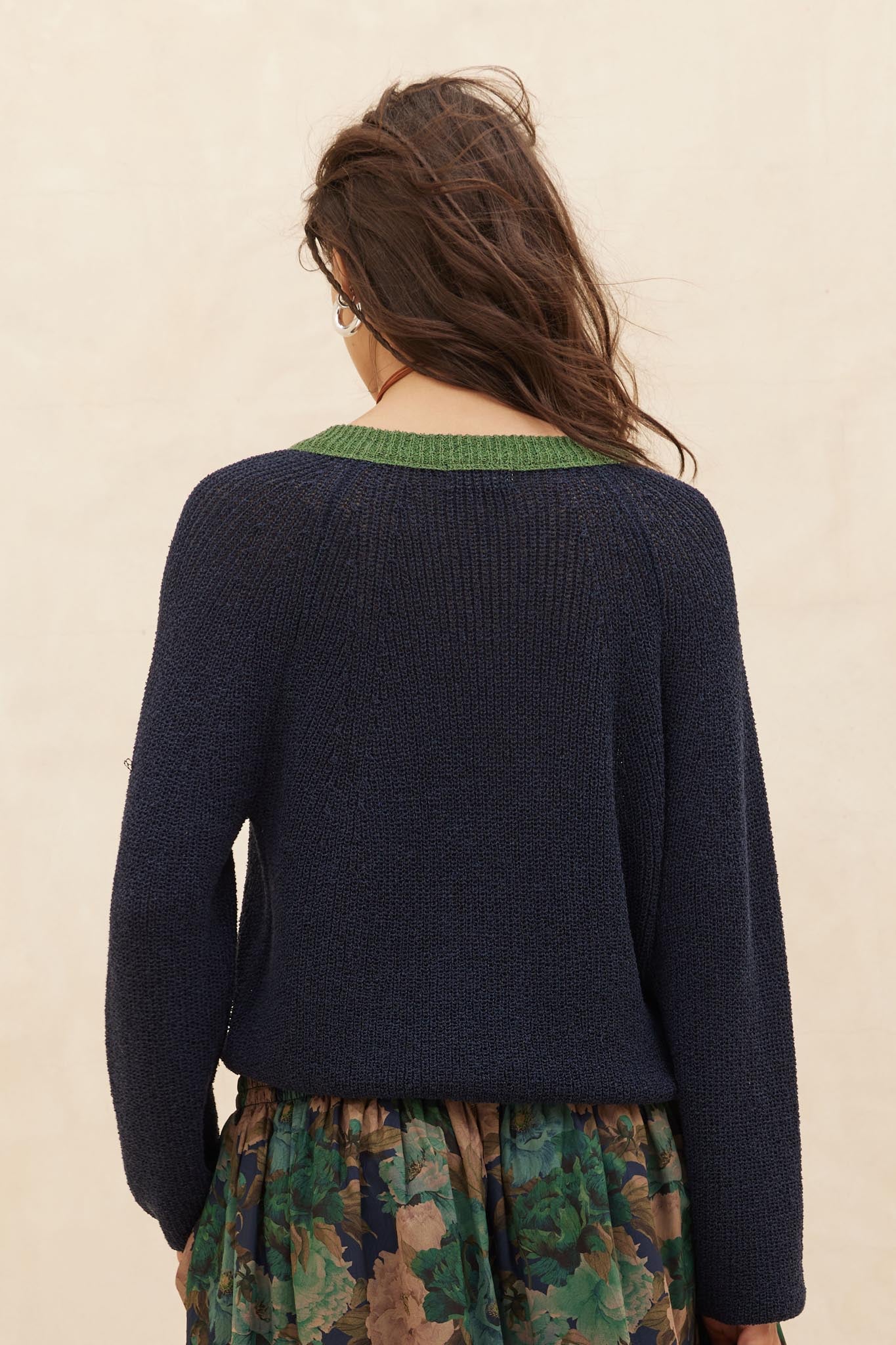 Meant to Be Contrast Knit Cropped Cardigan