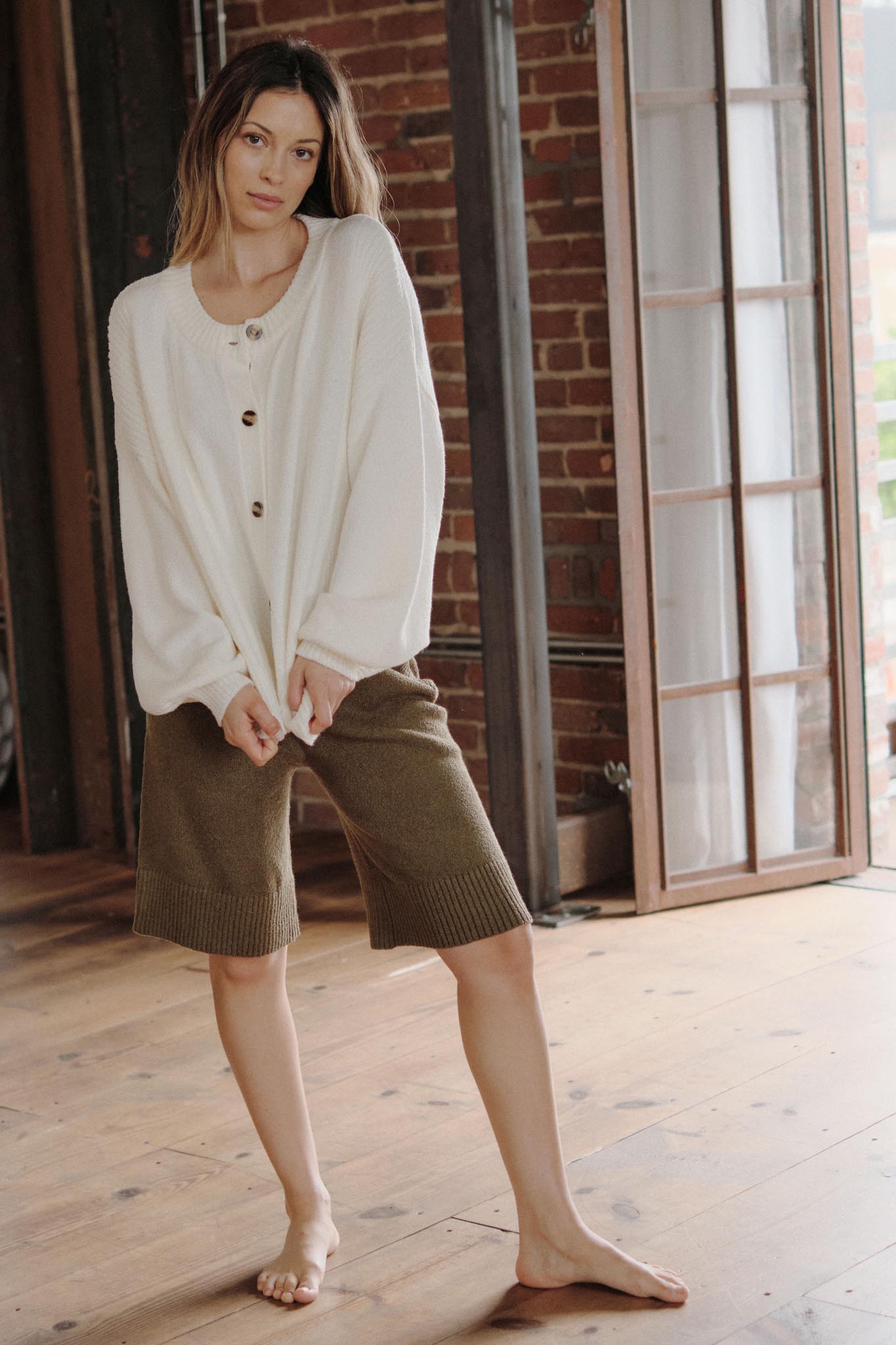 Promise the Label Textured Knit Buttoned Cardigan