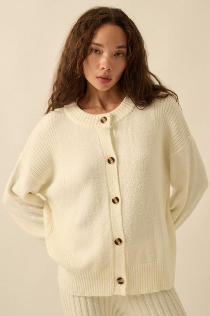 Promise the Label Textured Knit Buttoned Cardigan