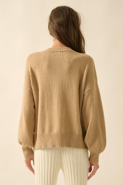 Promise the Label Textured Knit Buttoned Cardigan