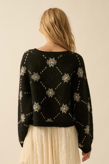 Soft as Snow Button-Front Snowflake Cardigan