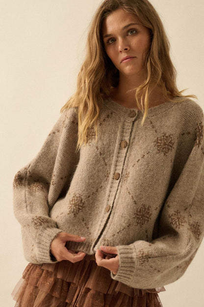 Soft as Snow Button-Front Snowflake Cardigan