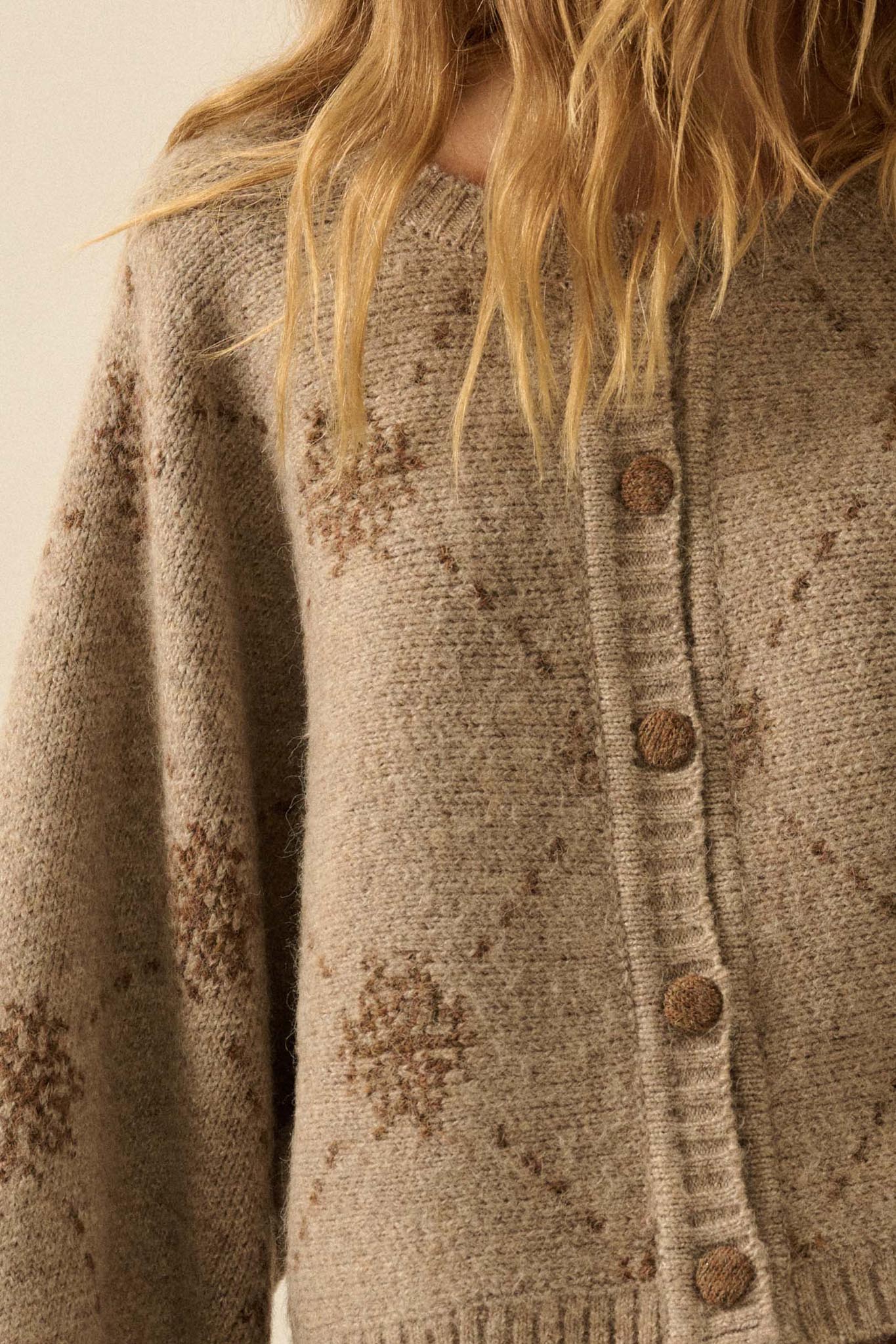Soft as Snow Button-Front Snowflake Cardigan