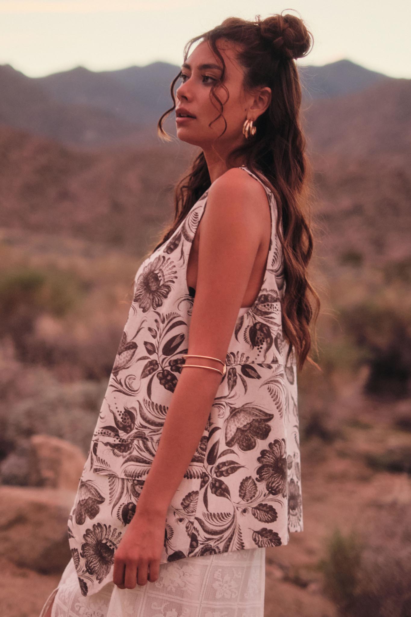 Blooming Days Floral-Print Snap-Front Vest