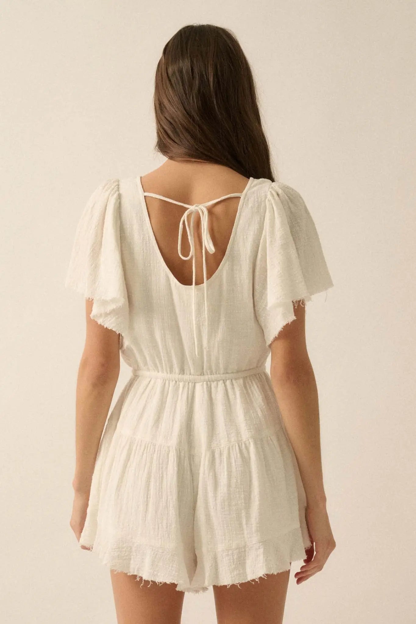 Fresh Air Flutter-Sleeve Drawstring Romper