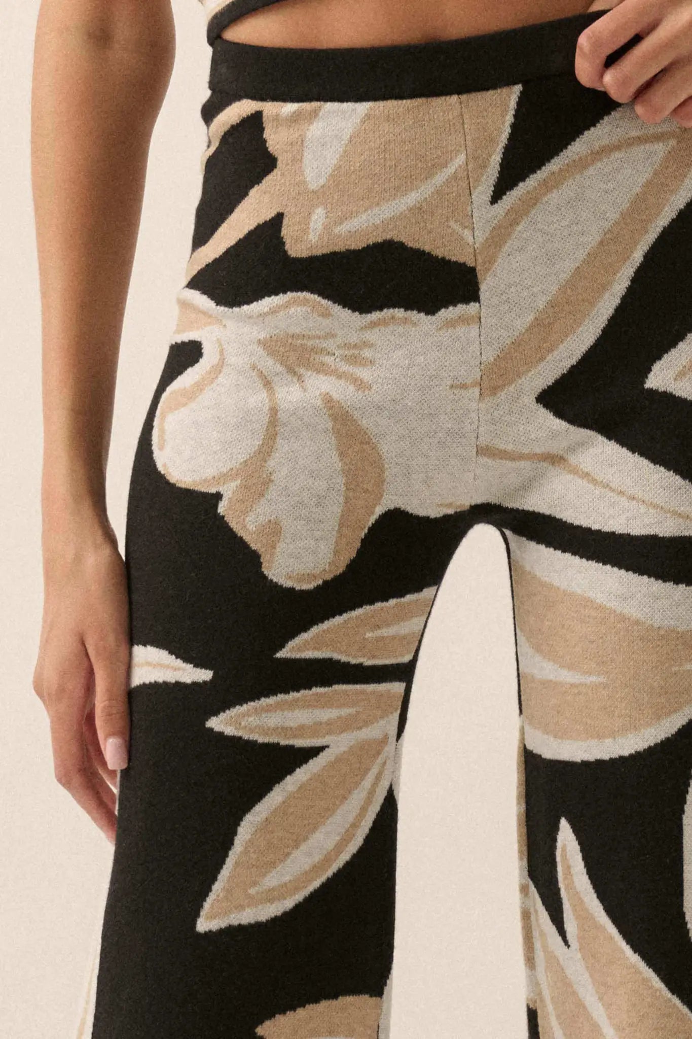 Jungle Vibes Tropical Jacquard Knit Pants