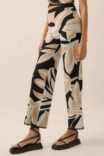 Jungle Vibes Tropical Jacquard Knit Pants