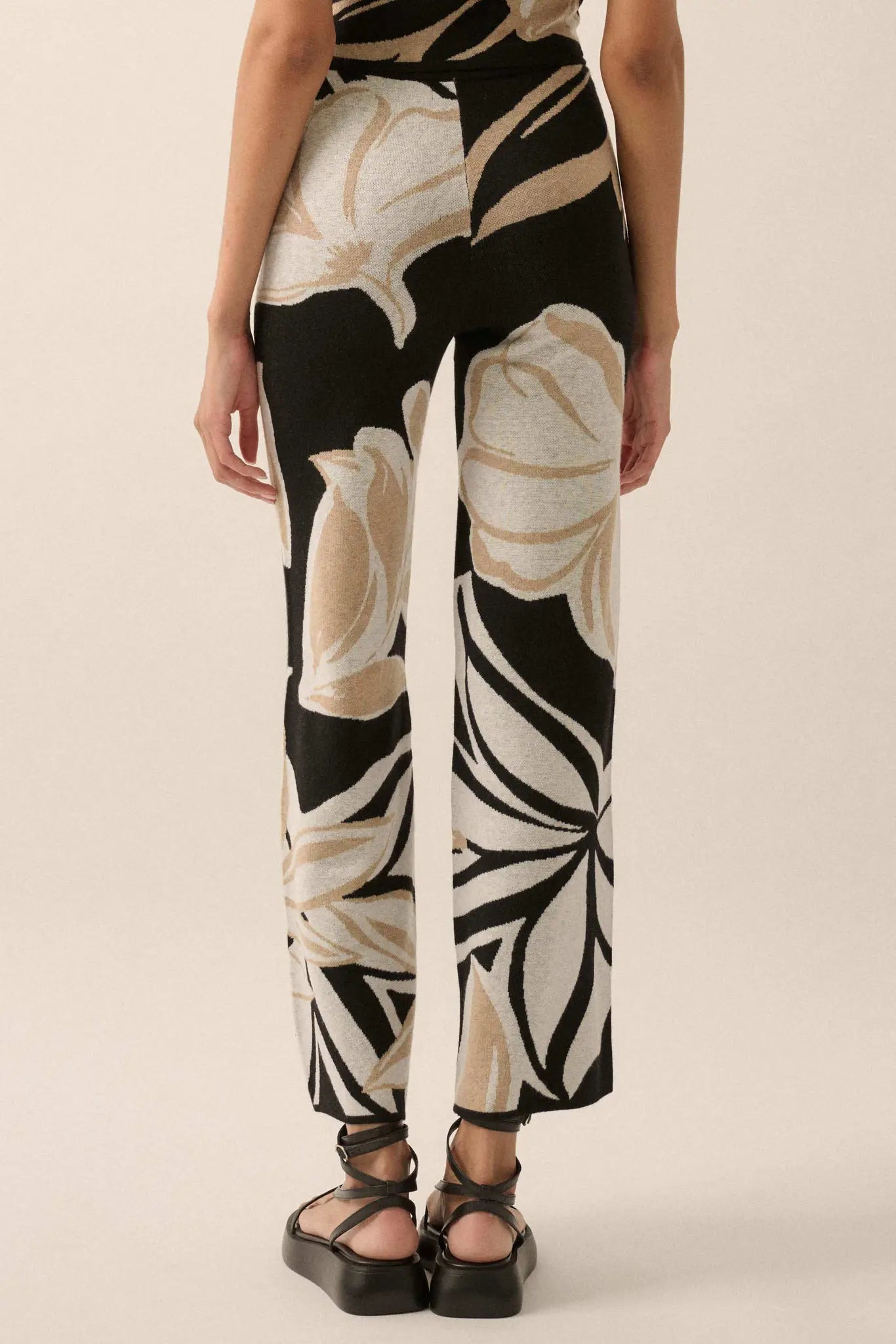 Jungle Vibes Tropical Jacquard Knit Pants