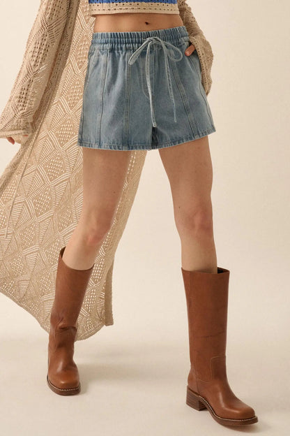 Brand New Day Denim Drawstring Shorts