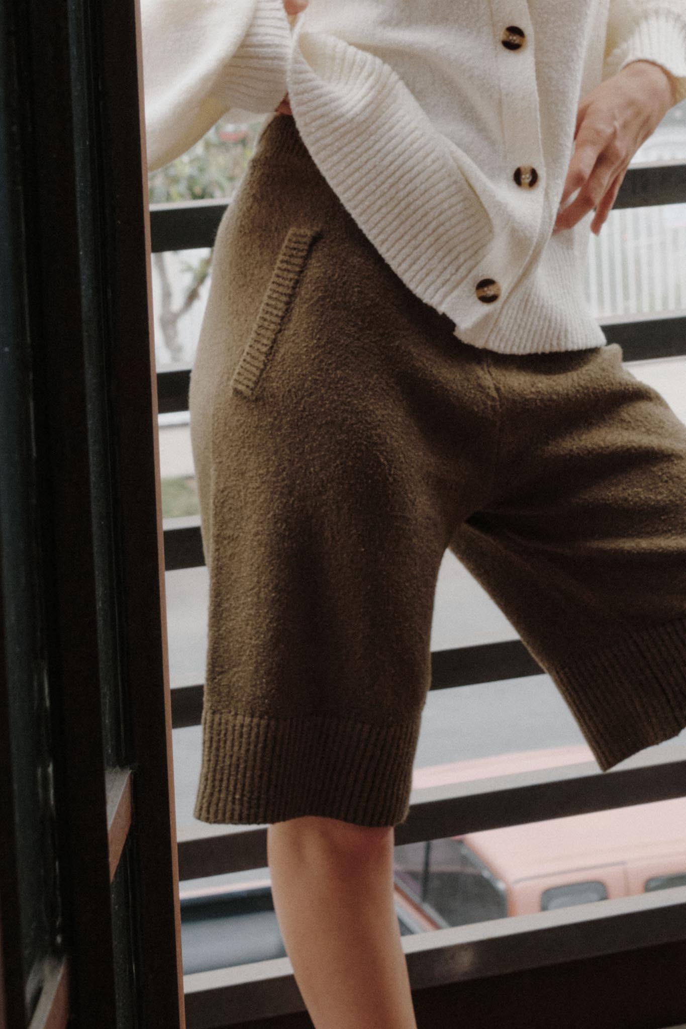 Promise the Label Textured Knit Sweater Shorts