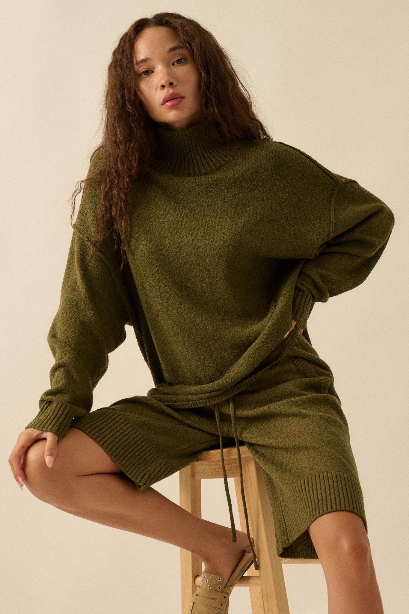 Promise the Label Textured Knit Sweater Shorts