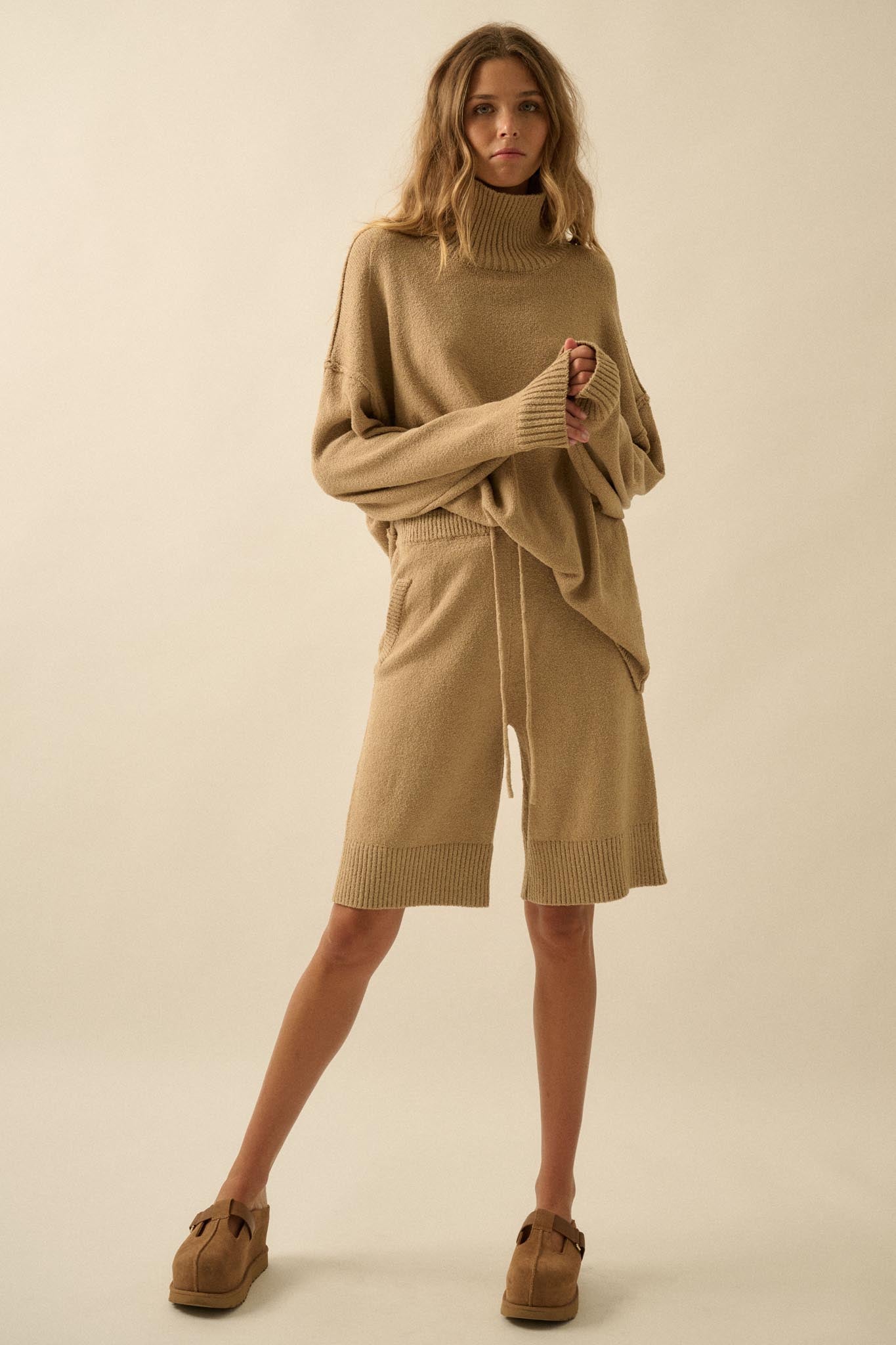Promise the Label Textured Knit Sweater Shorts