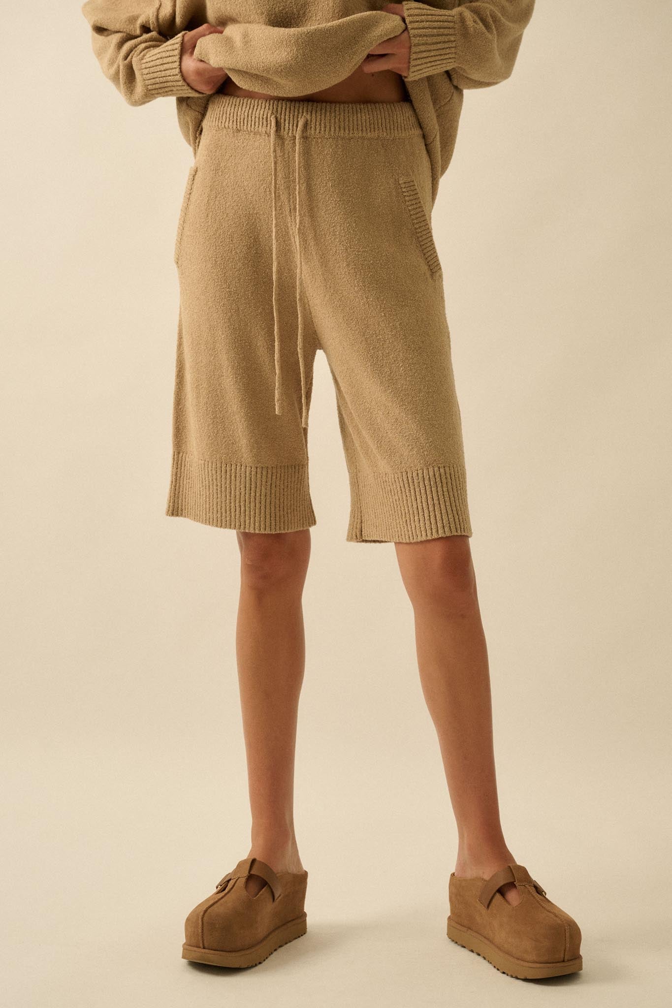Promise the Label Textured Knit Sweater Shorts