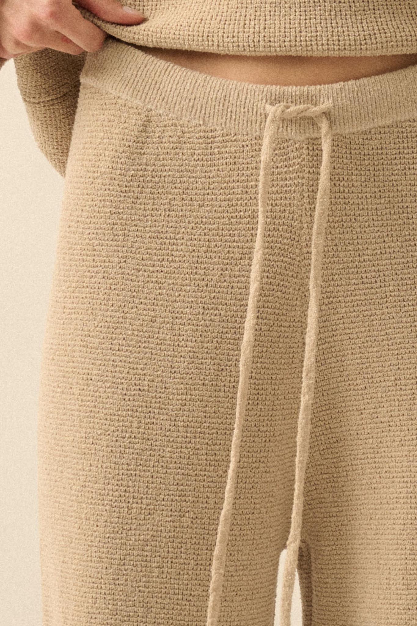 Feeling Great Textured Knit Wide-Leg Sweater Pants