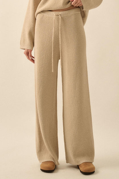 Feeling Great Textured Knit Wide-Leg Sweater Pants