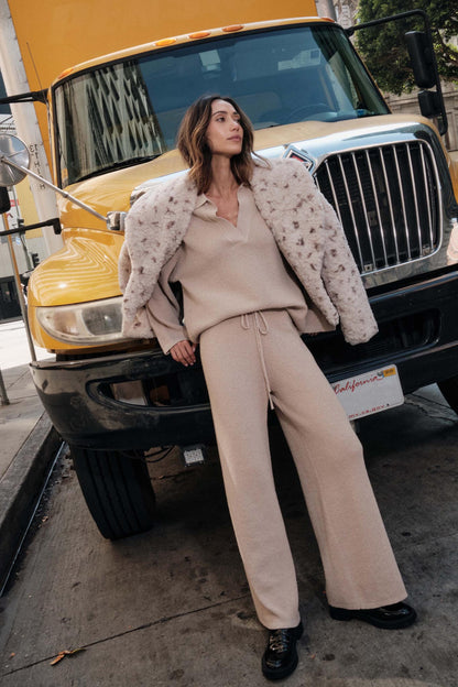 Feeling Great Textured Knit Wide-Leg Sweater Pants
