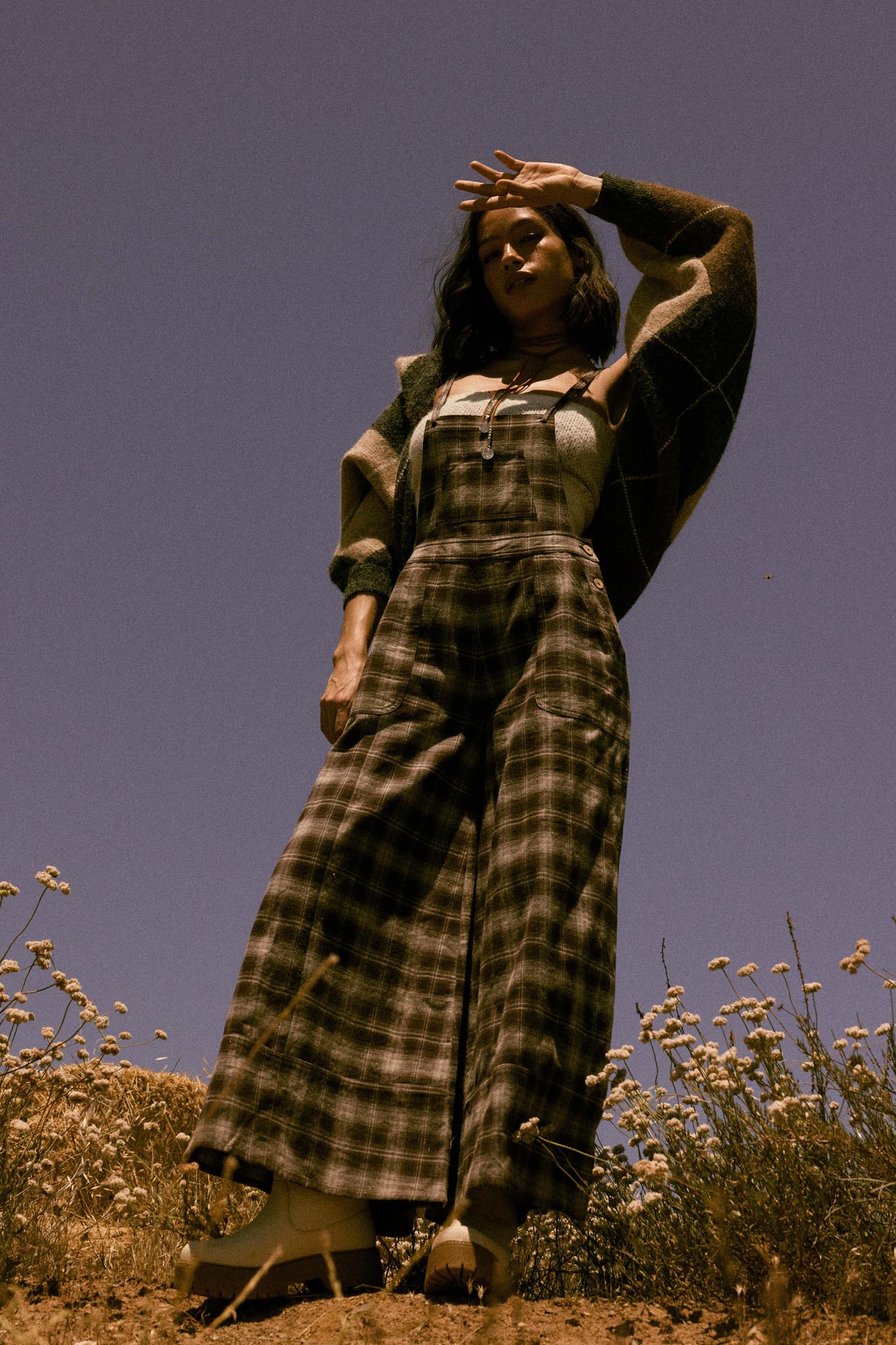 Out of the Woods Plaid Flannel Overall Jumpsuit