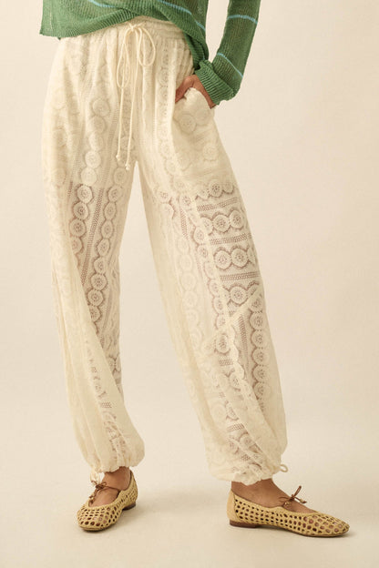 Keep Dreaming Lace Drawstring Pocket Balloon Pants