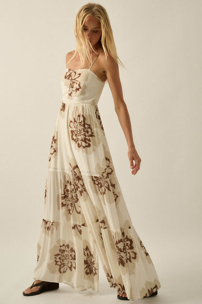 Bloom Me Away Floral Wide-Leg Tiered Jumpsuit